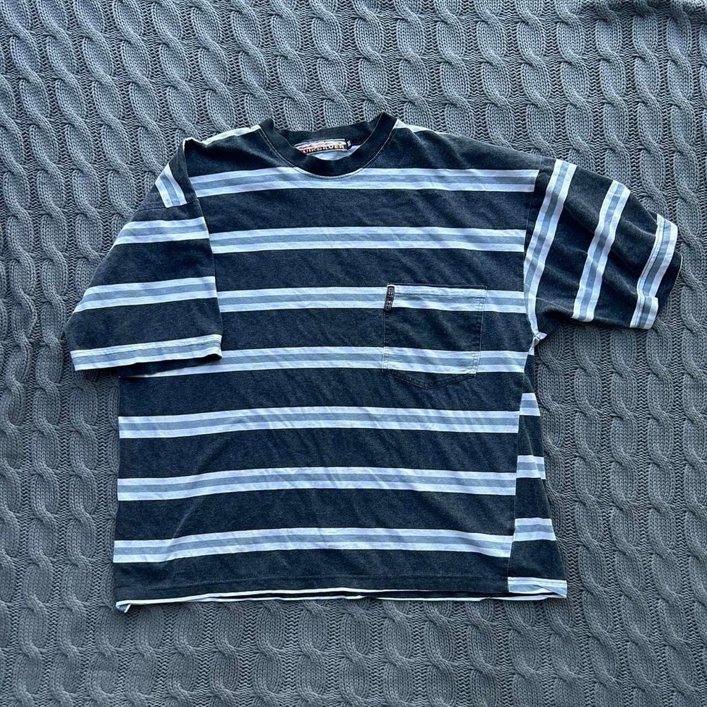 Vintage Quiksilver Striped Pocket Tee Size XL